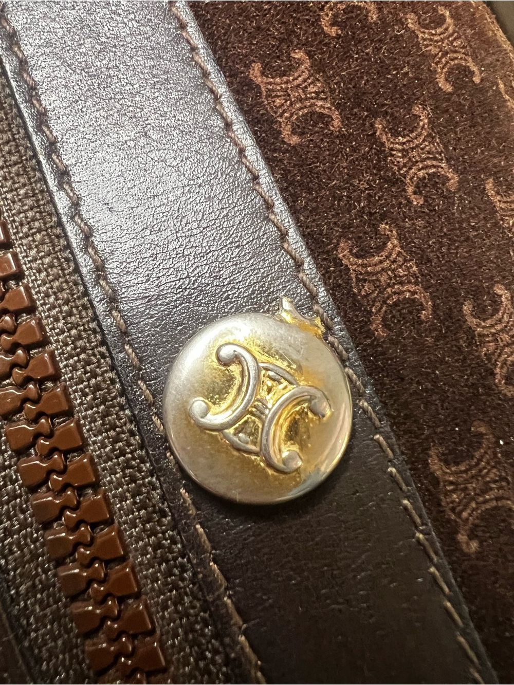 CELINE MACADAM VINTAGE SUEDE BOSTON BAG - Picture 10 of 17